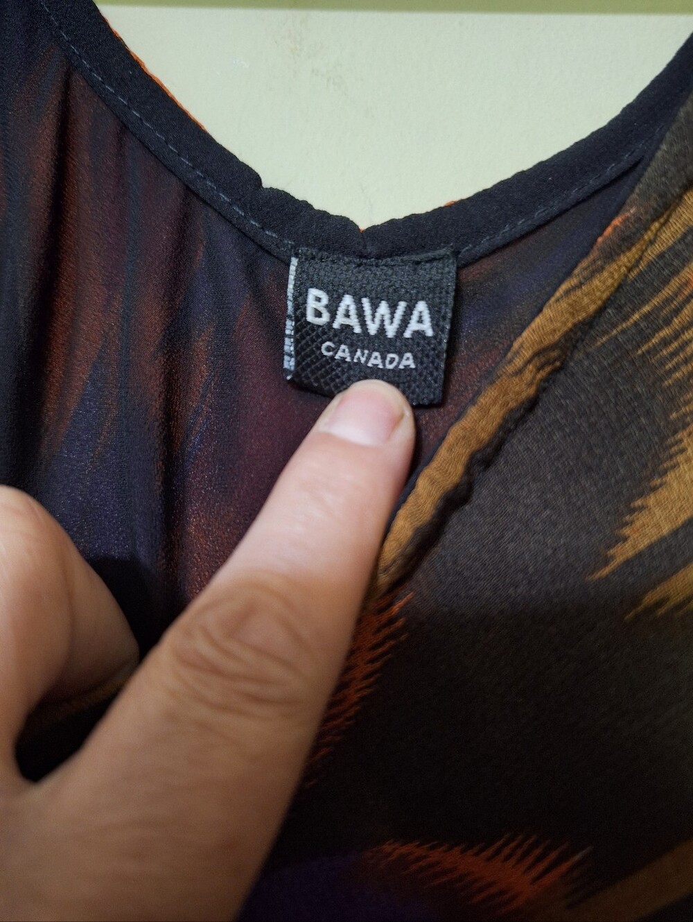 Vintage BAWA Canada Rayon Abstract Print Handkerchief Hem Maxi Dress 1X - Picture 3 of 12